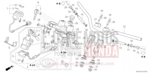 HANDLE PIPE/TOP BRIDGE VFR1200XDLG de 2016